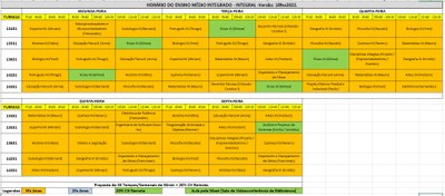Horários dos 3ºs Anos