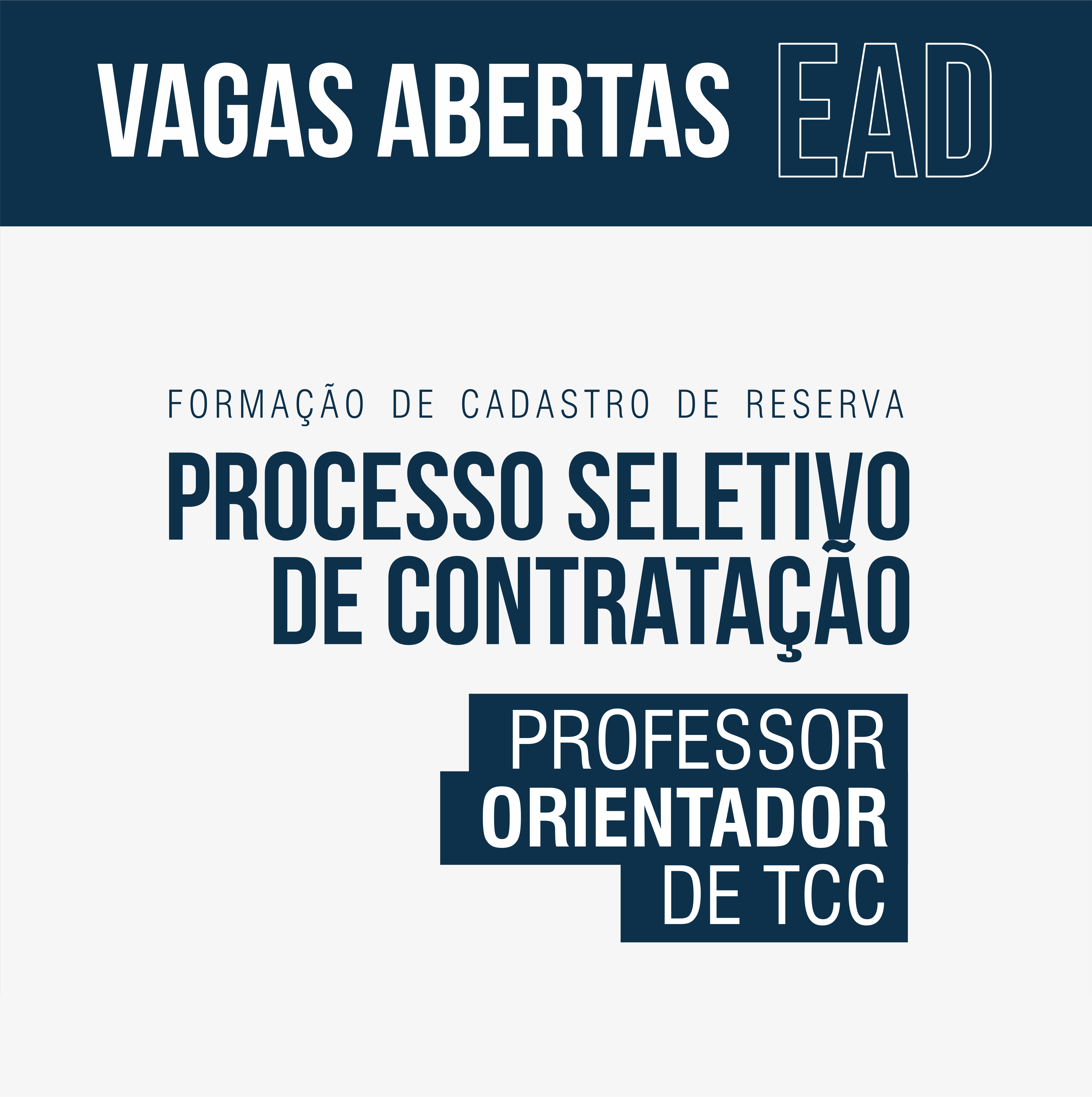 EAD – Lançado edital para formação de cadastro de reserva de professores orientadores   