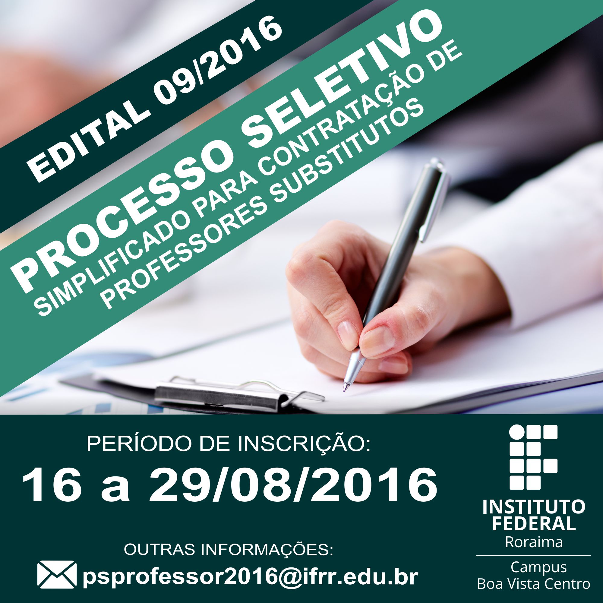 SELETIVO PARA PROFESSOR SUBSTITUTO –  Candidatos podem ser inscrever até o dia 29 de agosto