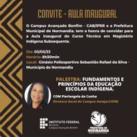 MAGISTÉRIO INDIGENA – Campus Bonfim convoca estudantes para realização de matrícula e convida para aula inaugural 