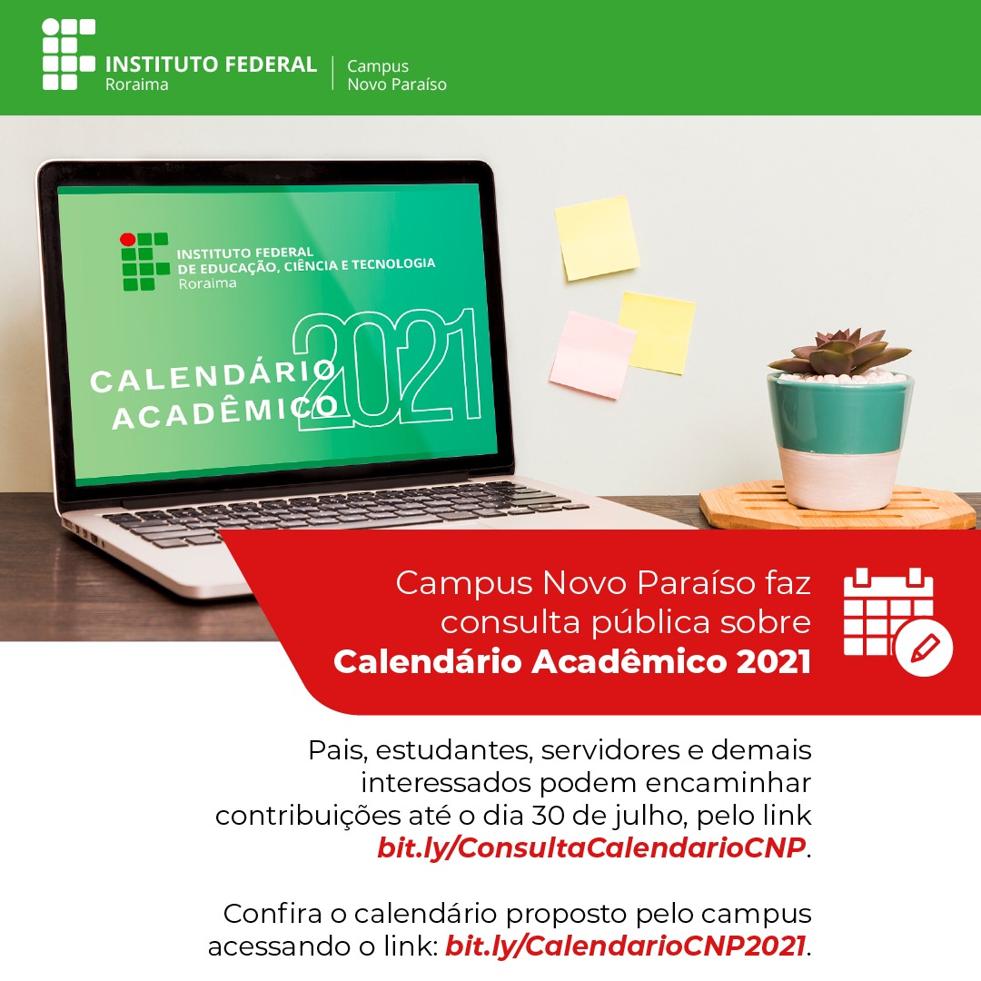 Campus Novo Paraíso faz consulta pública sobre Calendário Acadêmico 2021