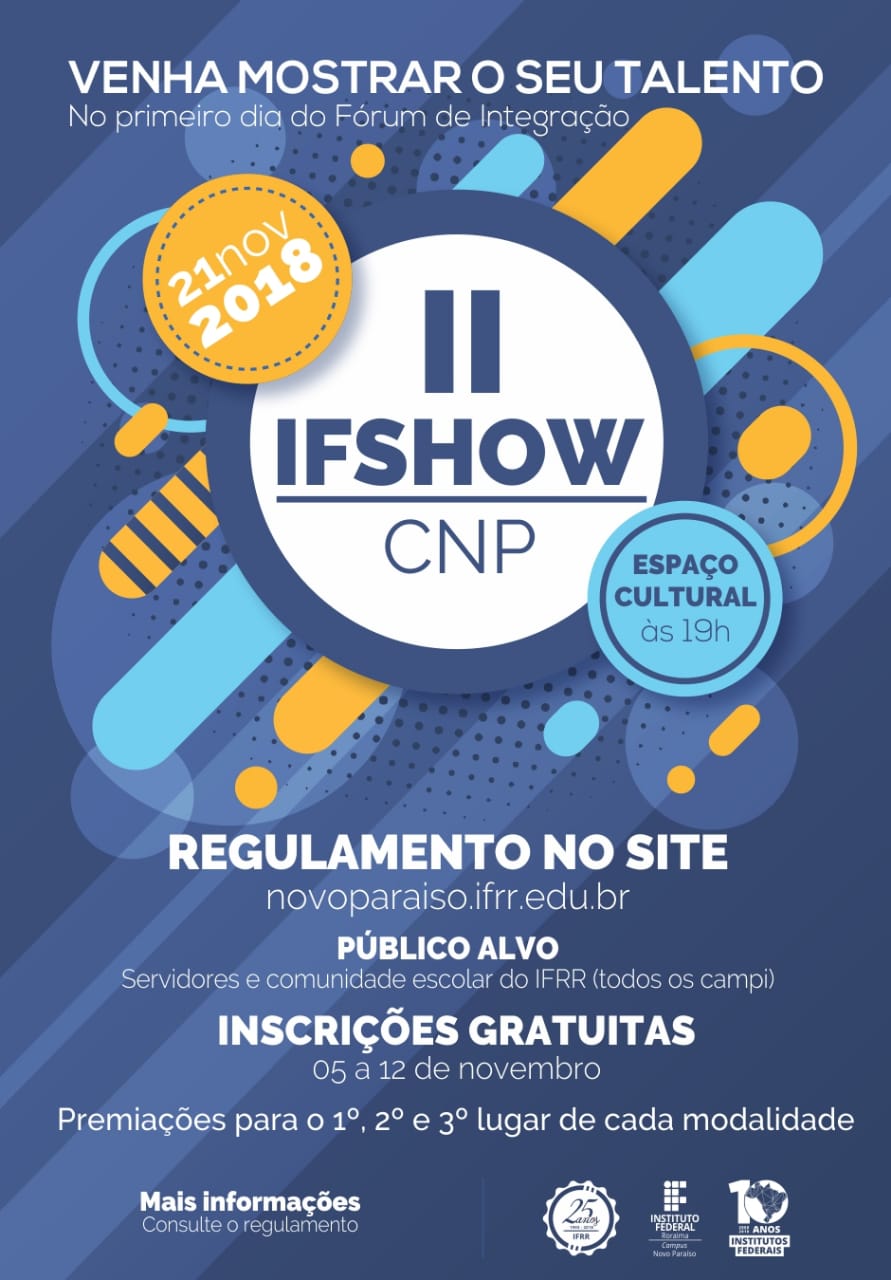  Campus Novo Paraíso realizará  II IFShow no 1.º dia do VII Forint