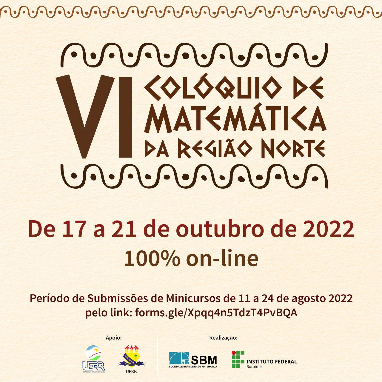 Aberto prazo para submissão de propostas de minicursos no 6.º Colóquio de Matemática da Região Norte