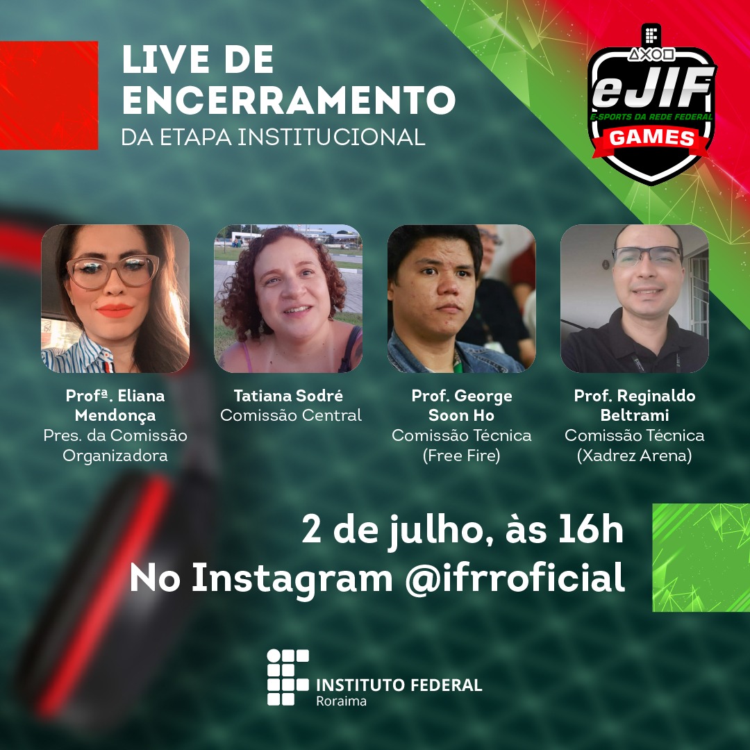 eJIF – Ganhadores serão anunciados na live de encerramento da etapa institucional