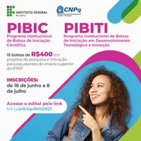 PIBIC/PIBITI – Aberto prazo para submissão de propostas